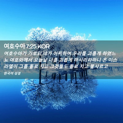 Picture 02 - 여호수아 7:25 KOR - 여호수아가 가로되 네가 어찌하여 - Bible Verse Picture