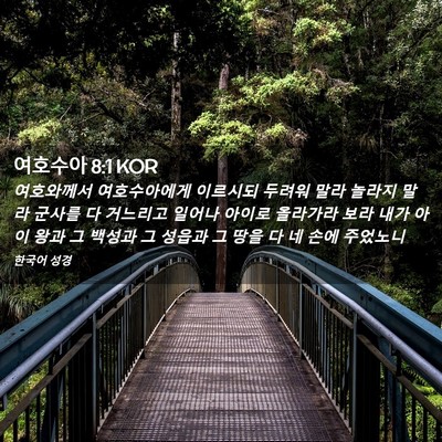 Picture 02 - 여호수아 8:1 KOR - 여호와께서 여호수아에게 이르시되 - Bible Verse Picture