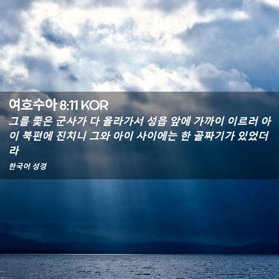 Picture 02 - 여호수아 8:11 KOR - 그를 좇은 군사가 다 올라가서 성읍 - Bible Verse Picture
