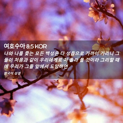 Picture 02 - 여호수아 8:5 KOR - 나와 나를 좇는 모든 백성은 다 - Bible Verse Picture
