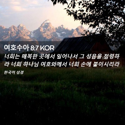 Picture 02 - 여호수아 8:7 KOR - 너희는 매복한 곳에서 일어나서 그 - Bible Verse Picture