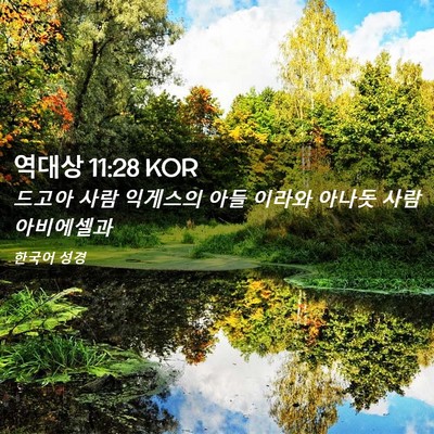 Picture 02 - 역대상 11:28 KOR - 드고아 사람 익게스의 아들 이라와 - Bible Verse Picture