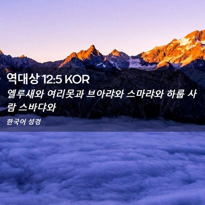 Picture 02 - 역대상 12:5 KOR - 엘루새와 여리못과 브아랴와 - Bible Verse Picture