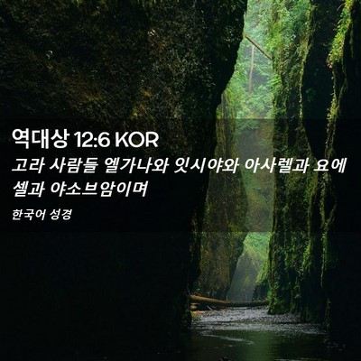 Picture 02 - 역대상 12:6 KOR - 고라 사람들 엘가나와 잇시야와 - Bible Verse Picture