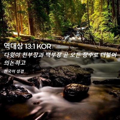 Picture 02 - 역대상 13:1 KOR - 다윗이 천부장과 백부장 곧 모든 - Bible Verse Picture