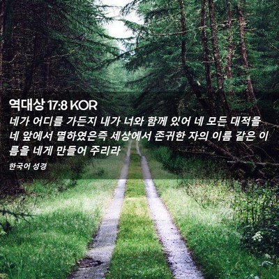 Picture 02 - 역대상 17:8 KOR - 네가 어디를 가든지 내가 너와 함께 - Bible Verse Picture