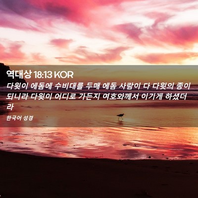 Picture 02 - 역대상 18:13 KOR - 다윗이 에돔에 수비대를 두매 에돔 - Bible Verse Picture