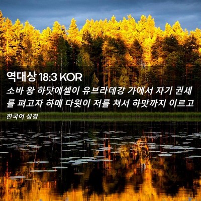 Picture 02 - 역대상 18:3 KOR - 소바 왕 하닷에셀이 유브라데강 - Bible Verse Picture