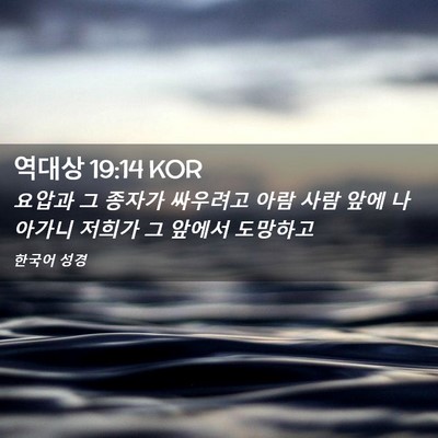 Picture 02 - 역대상 19:14 KOR - 요압과 그 종자가 싸우려고 아람 - Bible Verse Picture