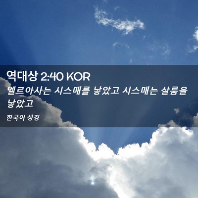Picture 02 - 역대상 2:40 KOR - 엘르아사는 시스매를 낳았고 - Bible Verse Picture
