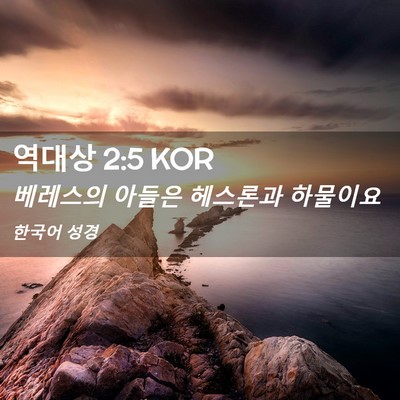Picture 02 - 역대상 2:5 KOR - 베레스의 아들은 헤스론과 - Bible Verse Picture