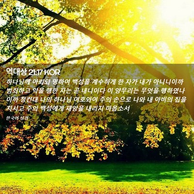 Picture 02 - 역대상 21:17 KOR - 하나님께 아뢰되 명하여 백성을 - Bible Verse Picture