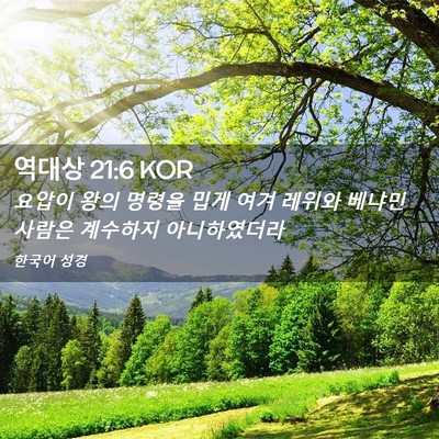 Picture 02 - 역대상 21:6 KOR - 요압이 왕의 명령을 밉게 여겨 - Bible Verse Picture
