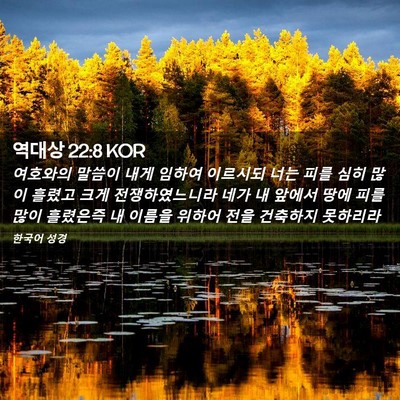 Picture 02 - 역대상 22:8 KOR - 여호와의 말씀이 내게 임하여 - Bible Verse Picture