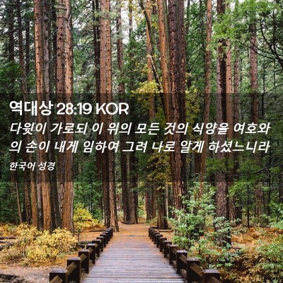 Picture 02 - 역대상 28:19 KOR - 다윗이 가로되 이 위의 모든 것의 - Bible Verse Picture