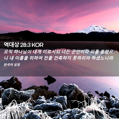 Picture 02 - 역대상 28:3 KOR - 오직 하나님이 내게 이르시되 너는 - Bible Verse Picture