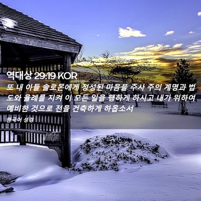 Picture 02 - 역대상 29:19 KOR - 또 내 아들 솔로몬에게 정성된 - Bible Verse Picture