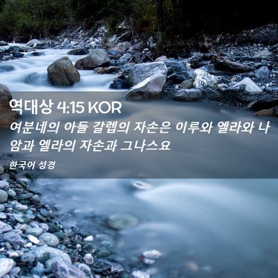Picture 02 - 역대상 4:15 KOR - 여분네의 아들 갈렙의 자손은 이루와 - Bible Verse Picture