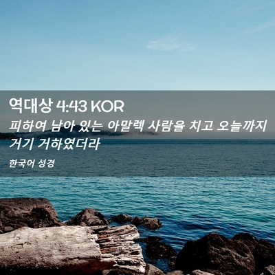 Picture 02 - 역대상 4:43 KOR - 피하여 남아 있는 아말렉 사람을 - Bible Verse Picture