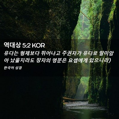 Picture 02 - 역대상 5:2 KOR - 유다는 형제보다 뛰어나고 주권자가 - Bible Verse Picture