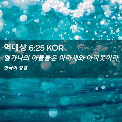 Picture 02 - 역대상 6:25 KOR - 엘가나의 아들들은 아마새와 - Bible Verse Picture