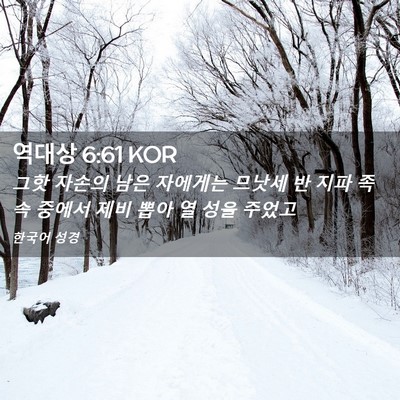 Picture 02 - 역대상 6:61 KOR - 그핫 자손의 남은 자에게는 므낫세 - Bible Verse Picture