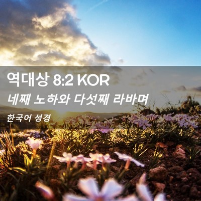 Picture 02 - 역대상 8:2 KOR - 네째 노하와 다섯째 - Bible Verse Picture