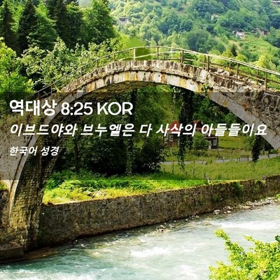 Picture 02 - 역대상 8:25 KOR - 이브드야와 브누엘은 다 사삭의 - Bible Verse Picture