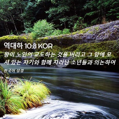 Picture 02 - 역대하 10:8 KOR - 왕이 노인의 교도하는 것을 버리고 - Bible Verse Picture