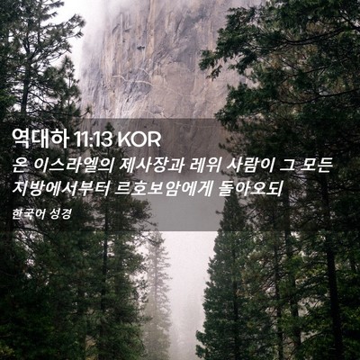 Picture 02 - 역대하 11:13 KOR - 온 이스라엘의 제사장과 레위 사람이 - Bible Verse Picture