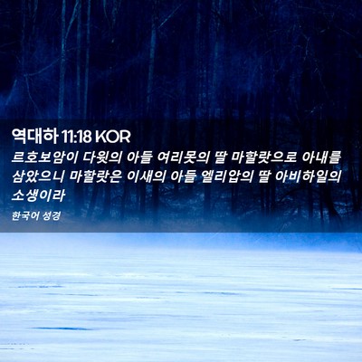 Picture 02 - 역대하 11:18 KOR - 르호보암이 다윗의 아들 여리못의 딸 - Bible Verse Picture