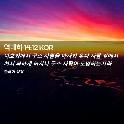 Picture 02 - 역대하 14:12 KOR - 여호와께서 구스 사람을 아사와 유다 - Bible Verse Picture