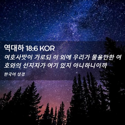 Picture 02 - 역대하 18:6 KOR - 여호사밧이 가로되 이 외에 우리가 - Bible Verse Picture