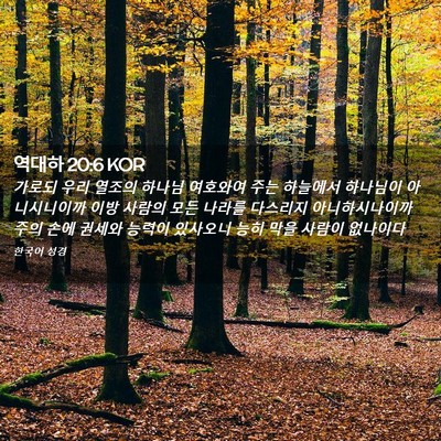 Picture 02 - 역대하 20:6 KOR - 가로되 우리 열조의 하나님 여호와여 - Bible Verse Picture