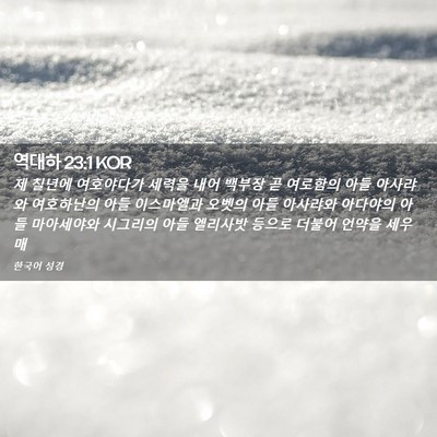 Picture 02 - 역대하 23:1 KOR - 제 칠년에 여호야다가 세력을 내어 - Bible Verse Picture