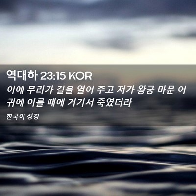 Picture 02 - 역대하 23:15 KOR - 이에 무리가 길을 열어 주고 저가 - Bible Verse Picture