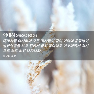 Picture 02 - 역대하 26:20 KOR - 대제사장 아사랴와 모든 제사장이 - Bible Verse Picture