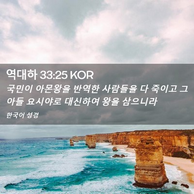 Picture 02 - 역대하 33:25 KOR - 국민이 아몬왕을 반역한 사람들을 다 - Bible Verse Picture