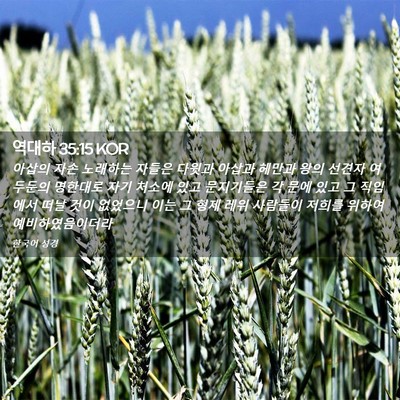 Picture 02 - 역대하 35:15 KOR - 아삽의 자손 노래하는 자들은 다윗과 - Bible Verse Picture