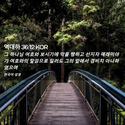 Picture 02 - 역대하 36:12 KOR - 그 하나님 여호와 보시기에 악을 - Bible Verse Picture