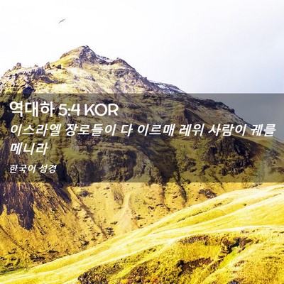Picture 02 - 역대하 5:4 KOR - 이스라엘 장로들이 다 이르매 레위 - Bible Verse Picture