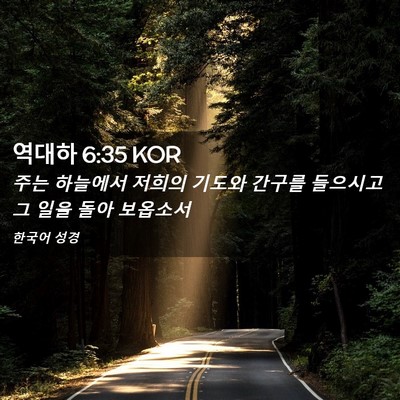Picture 02 - 역대하 6:35 KOR - 주는 하늘에서 저희의 기도와 간구를 - Bible Verse Picture