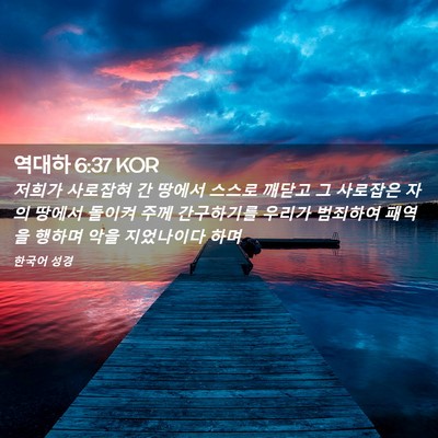 Picture 02 - 역대하 6:37 KOR - 저희가 사로잡혀 간 땅에서 스스로 - Bible Verse Picture