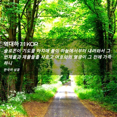 Picture 02 - 역대하 7:1 KOR - 솔로몬이 기도를 마치매 불이 - Bible Verse Picture