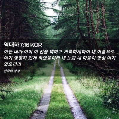 Picture 02 - 역대하 7:16 KOR - 이는 내가 이미 이 전을 택하고 - Bible Verse Picture