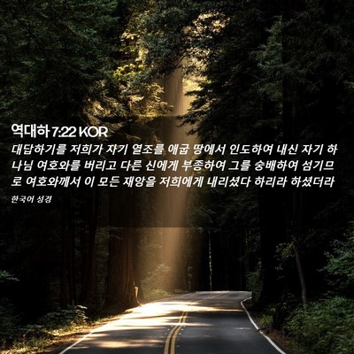 Picture 02 - 역대하 7:22 KOR - 대답하기를 저희가 자기 열조를 애굽 - Bible Verse Picture
