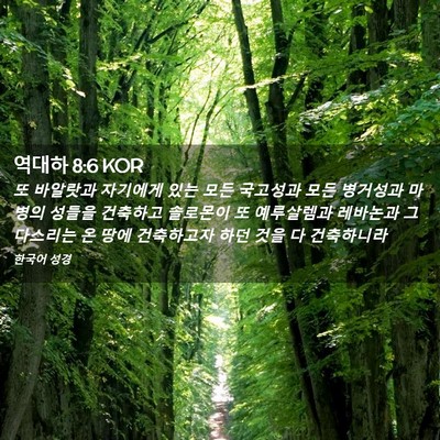 Picture 02 - 역대하 8:6 KOR - 또 바알랏과 자기에게 있는 모든 - Bible Verse Picture