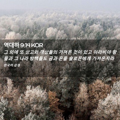 Picture 02 - 역대하 9:14 KOR - 그 외에 또 상고와 객상들의 가져온 - Bible Verse Picture