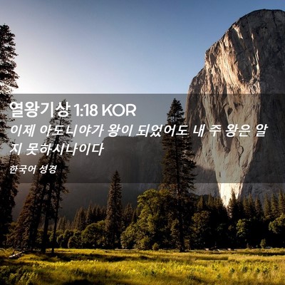 Picture 02 - 열왕기상 1:18 KOR - 이제 아도니야가 왕이 되었어도 내 - Bible Verse Picture