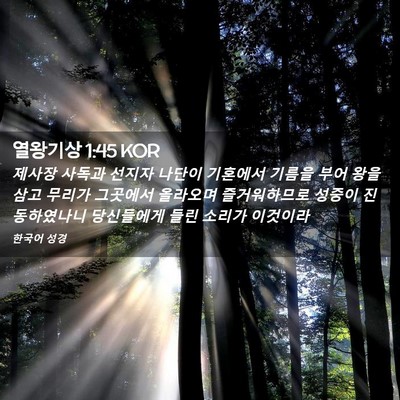 Picture 02 - 열왕기상 1:45 KOR - 제사장 사독과 선지자 나단이 - Bible Verse Picture